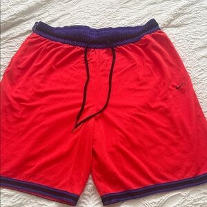 Nike Men's Vibrant Red and Purple Athletic Shorts